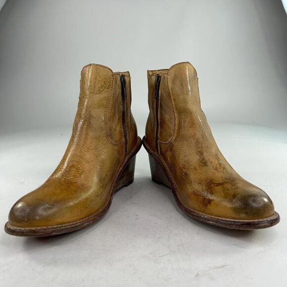 Bed Stu Countess Womens Tan Rustic Leather Bootie US 9.5 Side Zip Ankle Boots - Picture 3 of 13